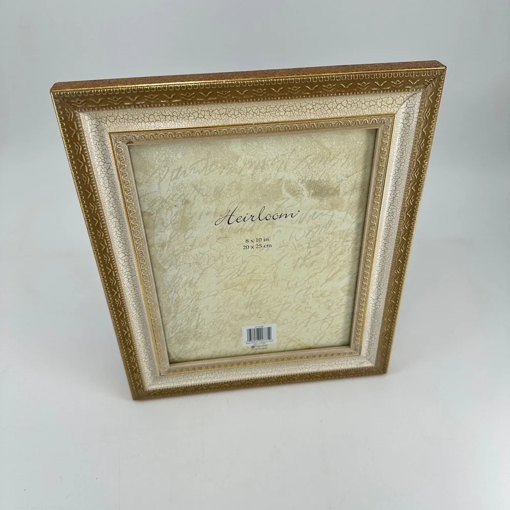 Heirloom 8x10 Gold and Cream Crackle Finish Ornate Picture Frame 2711LSW